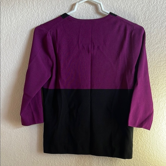 Cable & Gauge Magenta and Black Buttoned Cardigan - Picture 4 of 5